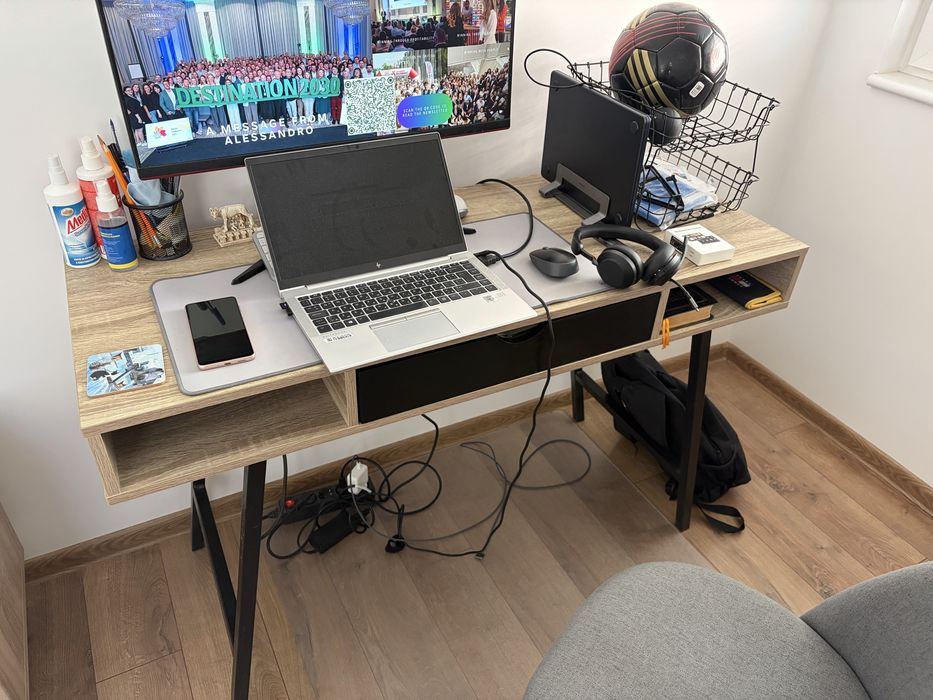 Бюро ABBETVED 48x120 цвят светъл дъб/черно