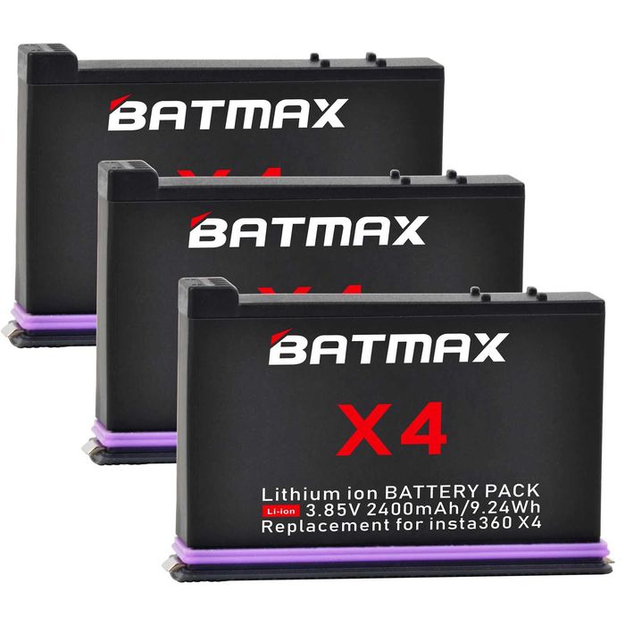 Set 3 acumulatori 2400mAh + incarcator triplu camere Insta360 X4
