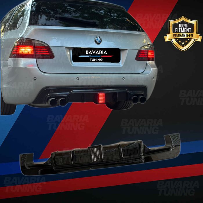 Оребрен Дифузьор с Ф1 стоп Двойни изходи за BMW E60 E61