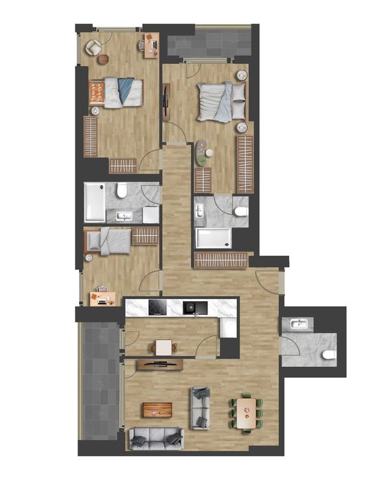 Tashwell 4-комнатная 101,53м2 ул. Шота Руставели