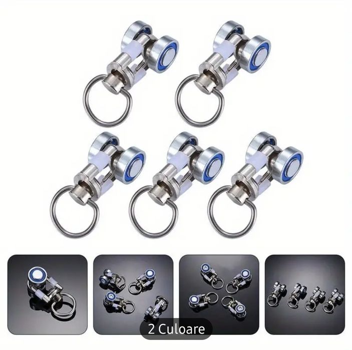 Set de 20 calareti metalici / roti metalice pentru perdele