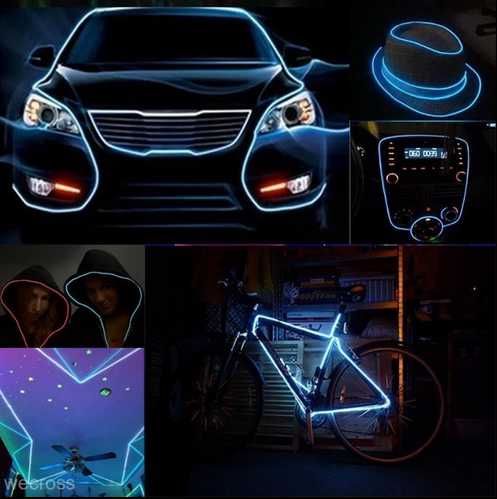 Fir Neon Led Flexibil Lumina ambientala Auto 2M Bord Fete Usi Interior