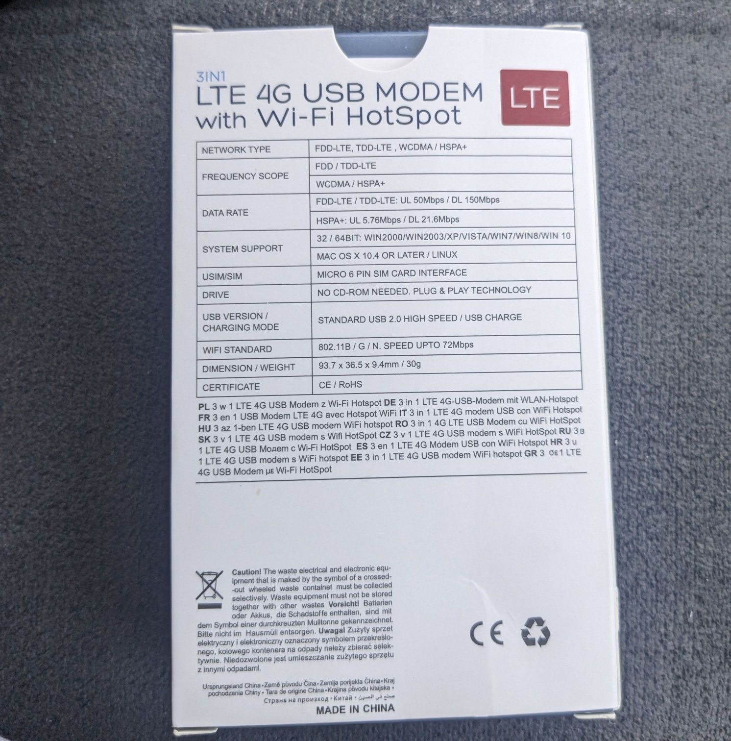Wi-fi USB модем 4G