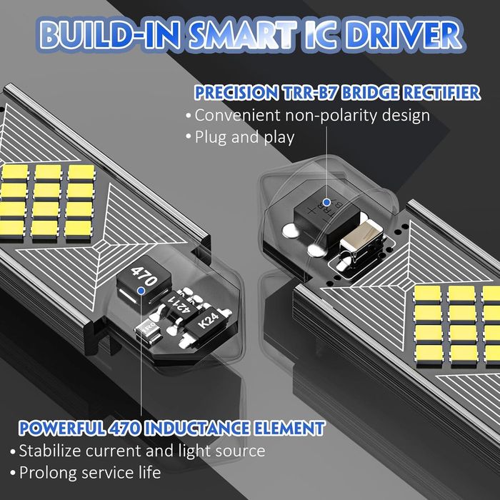 Led canbus крушки 2 броя 2016 12smd ultrabright festoon c5w c10w ...