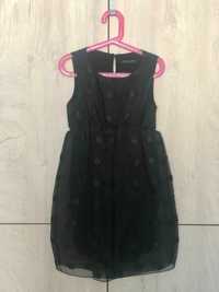 Детска черна рокля с точки SISLEY