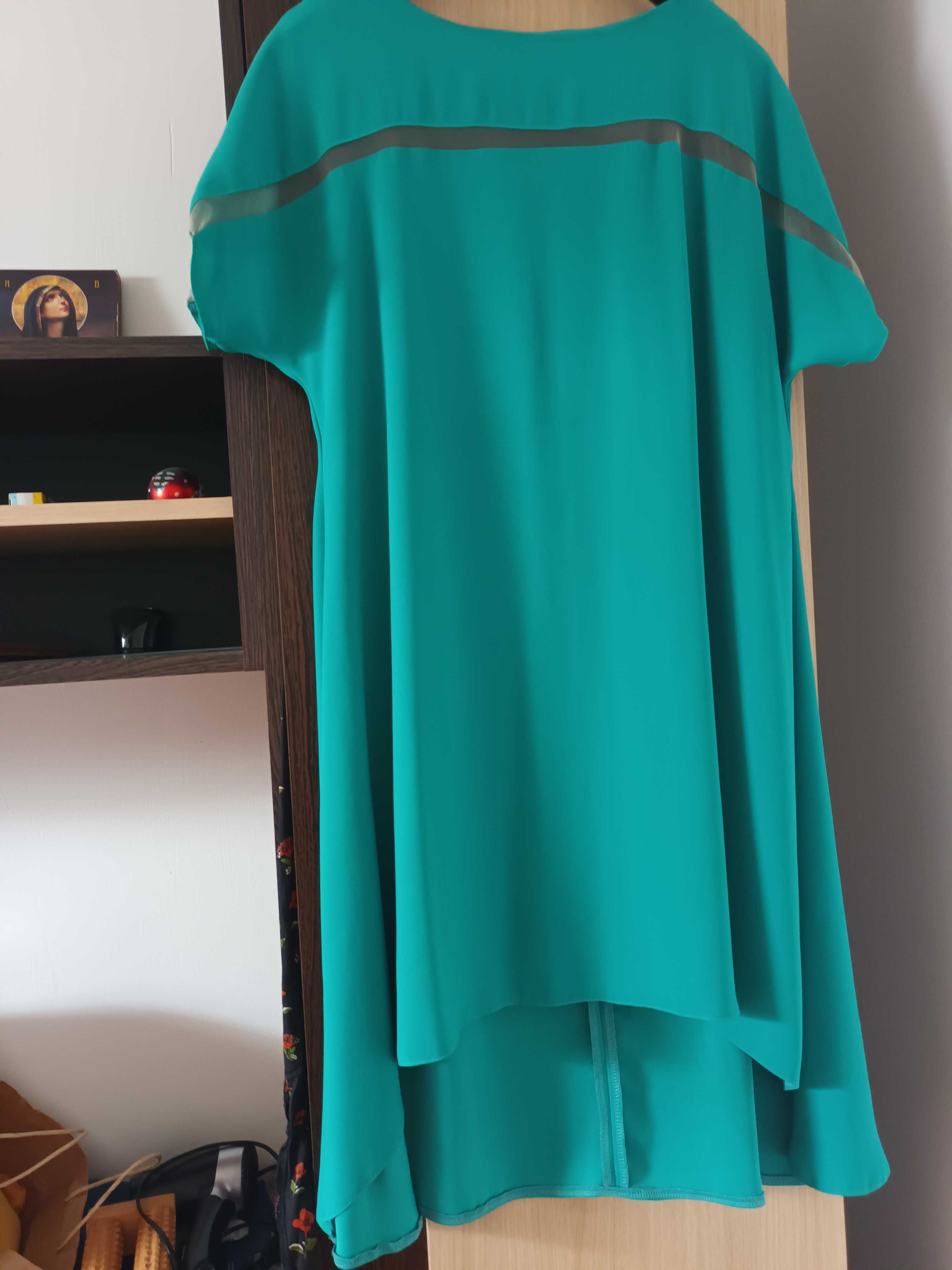 Rochie verde turquoise elegantă Brisé,44