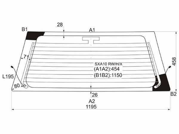 Стекло заднее с обогревом TOYOTA RAV4 SXA1# 3/5D 94-00 Toyota Rav 4