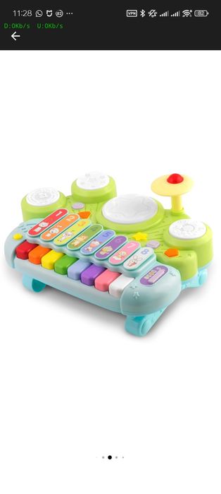 Jucarie muzicala educativa, cu xilofon si tobe, panou interactiv