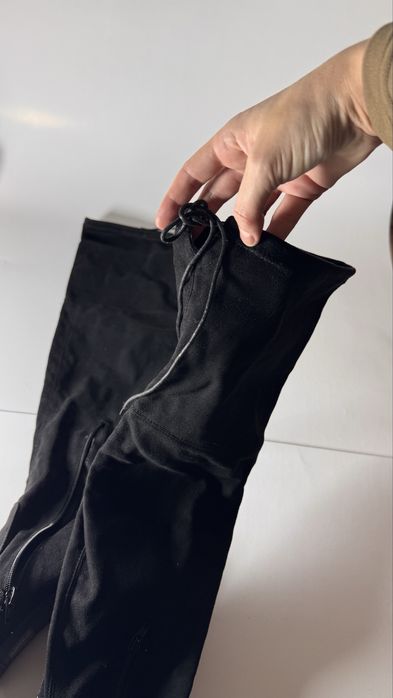 Cizme piele intoarsa peste genunchi Negre Dama