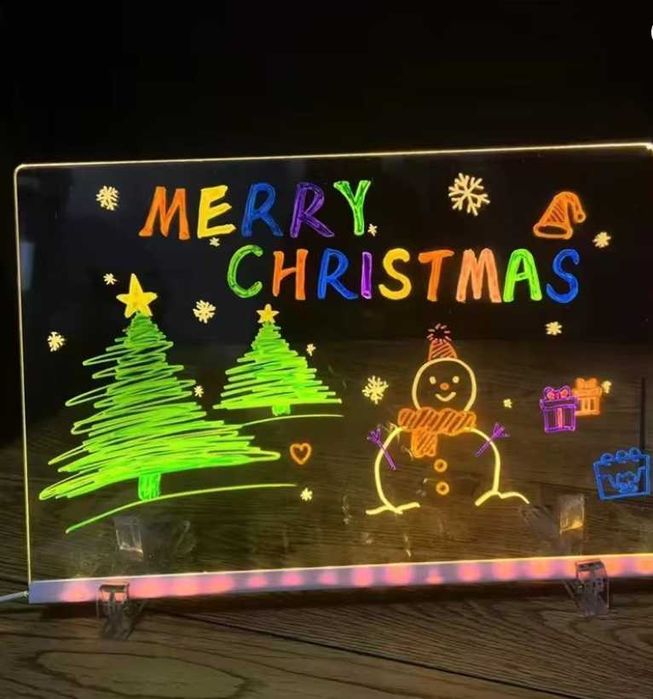 Осветена акрилна дъска за съобщения, LED нощна