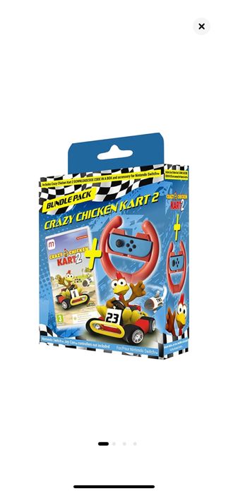 Joc Crazy Chicken Kart 2 Steering Wheel Bundle Pentru Nintendo Switch