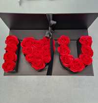 елегантна кутия с червени рози