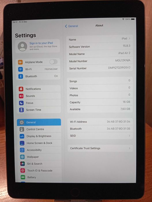 Таблет Apple iPad Air2 9.7" 16GB