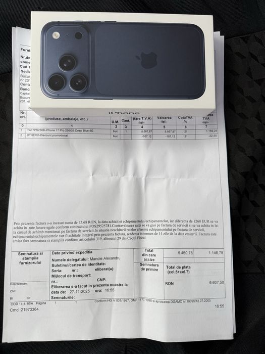 iPhone 17 pro 256 deep blue nou sigilat
