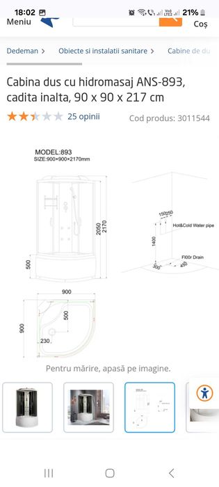 Vand Cabina de dus cu hidromasaj