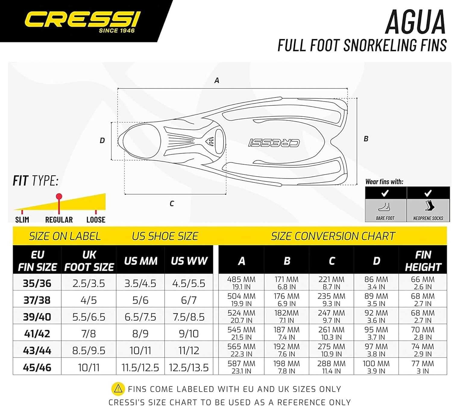 Плавници за гмуркане Cressi 35-36