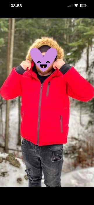 Geaca barbati rosie de iarna XL