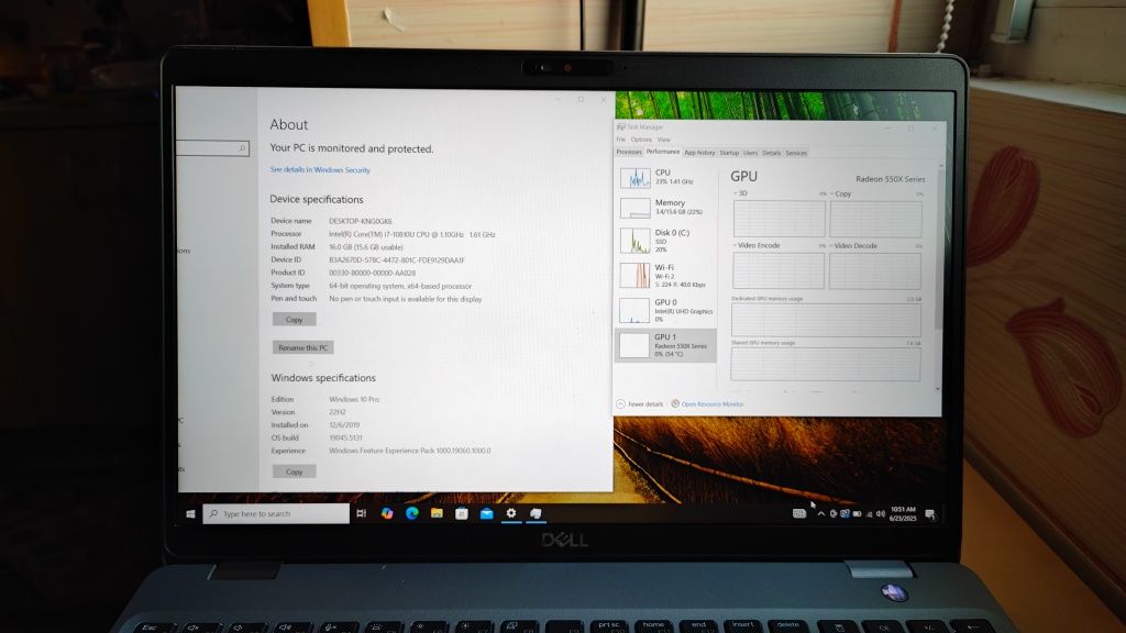 Laptop Dell Latitude 5510_i7-10810U_16GB DDR4_AMD 550X 2GB Dedicat_SSD