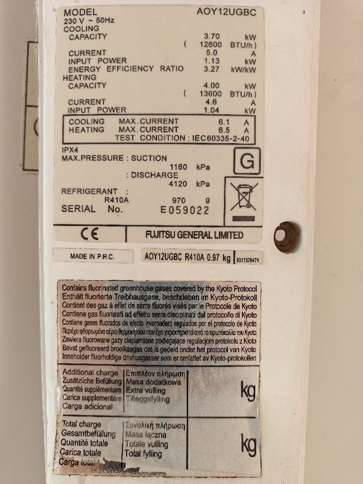 Aparat aer condiționat Fujitsu