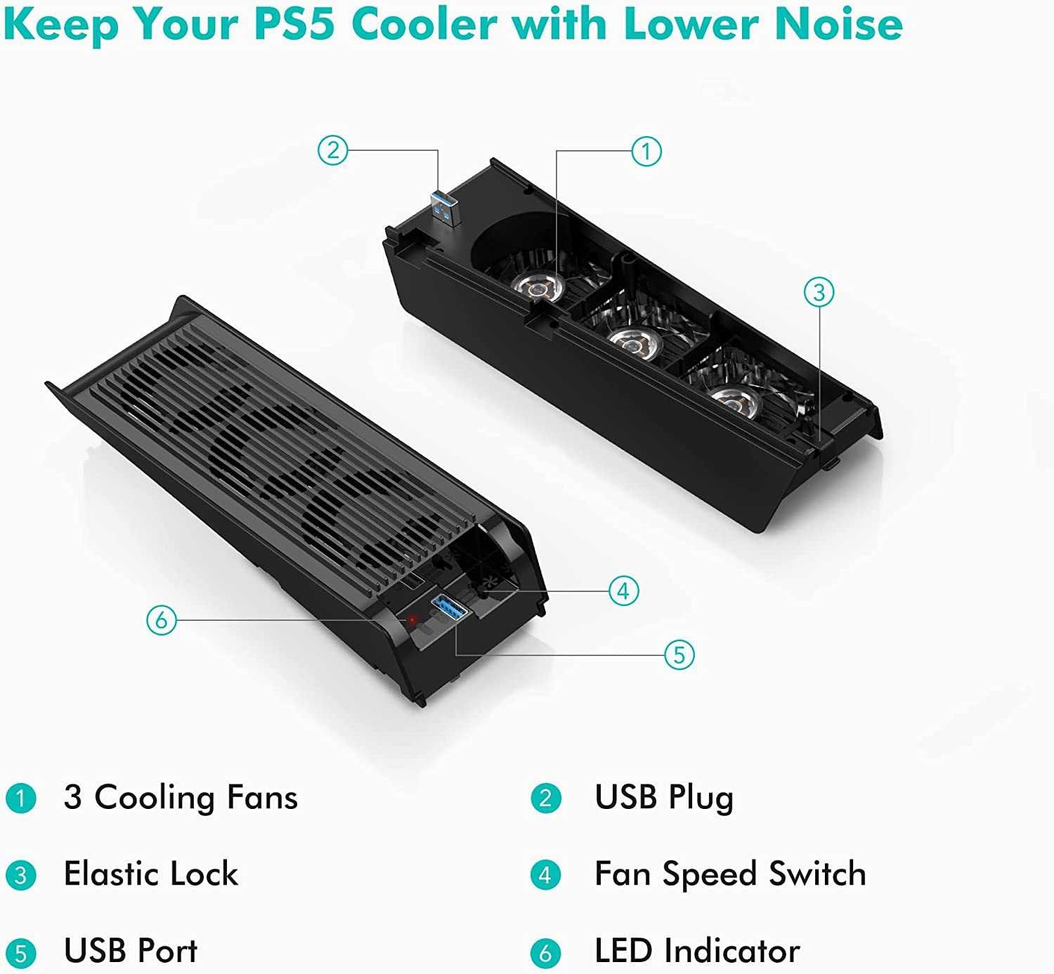 Охлаждащ вентилатор KIWIHOME за PS5