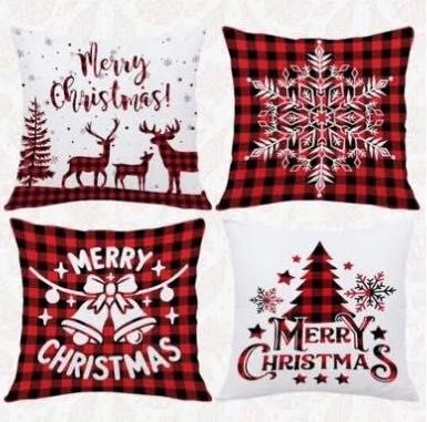 Комплекти от 4бр. коледни калъфки за декоративни възглавнички 45х45см.
