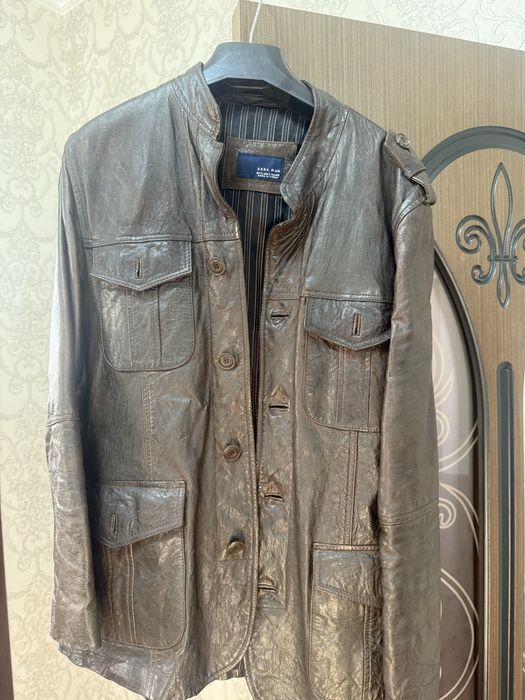 Кожаная натуральная мужская куртка