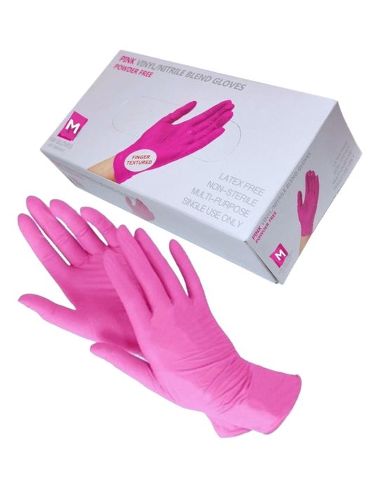 Перчатки одноразовые Wally Plastic S, XS, L, XL, M нитриловые розовые