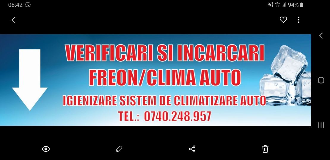 Incarcare FREON, CLIMA, aer conditionat AC auto+ NOUL FREON 1234YF