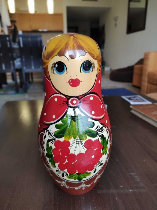 Голяма руска винтидж матрьошка, 27 см, 3 в 1,  СССР