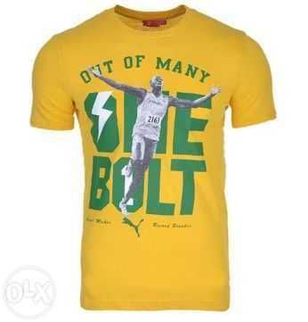 Tricou original Puma Usain Bolt Jamaica Mens T Shirt Yellow