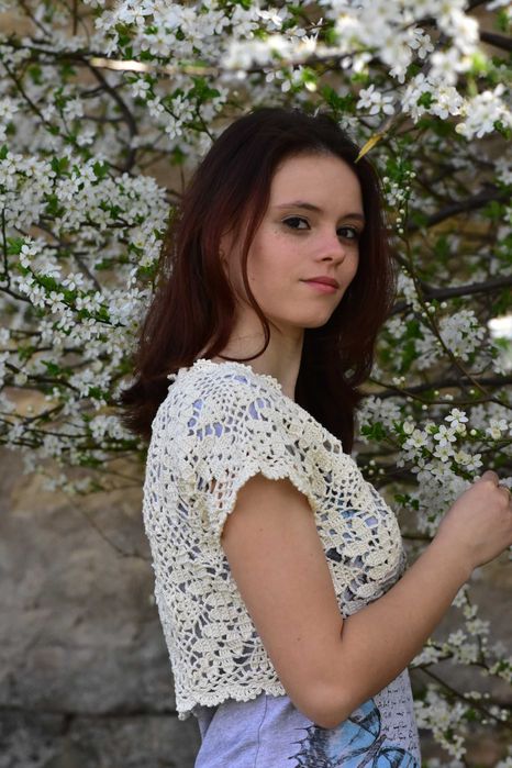 Bolero crosetat ivory S-M