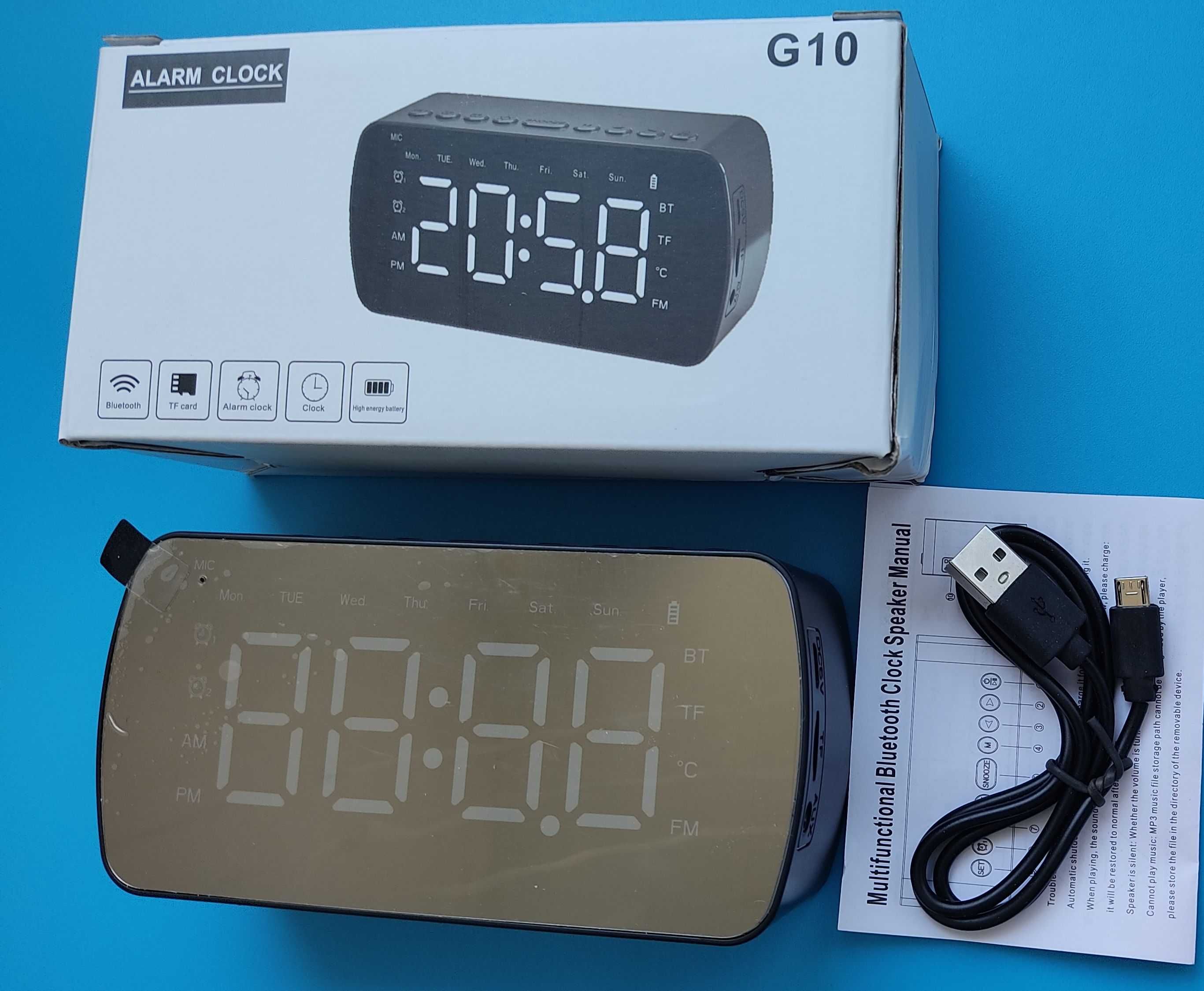 5.0 Bluetooth колонка FM радио термометър часовник блутут  MP3 плейър