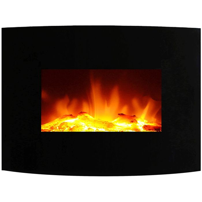 Șemineu electric de perete cu suflanta, flacăra led decorativa, 1600w