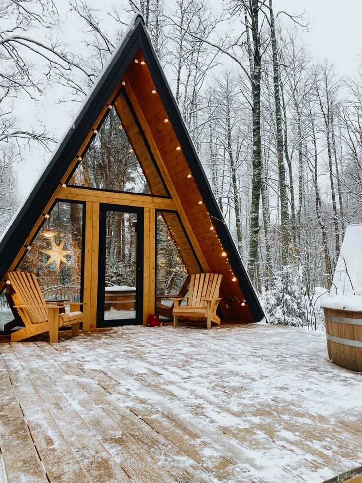 Cabane tip A din lemn