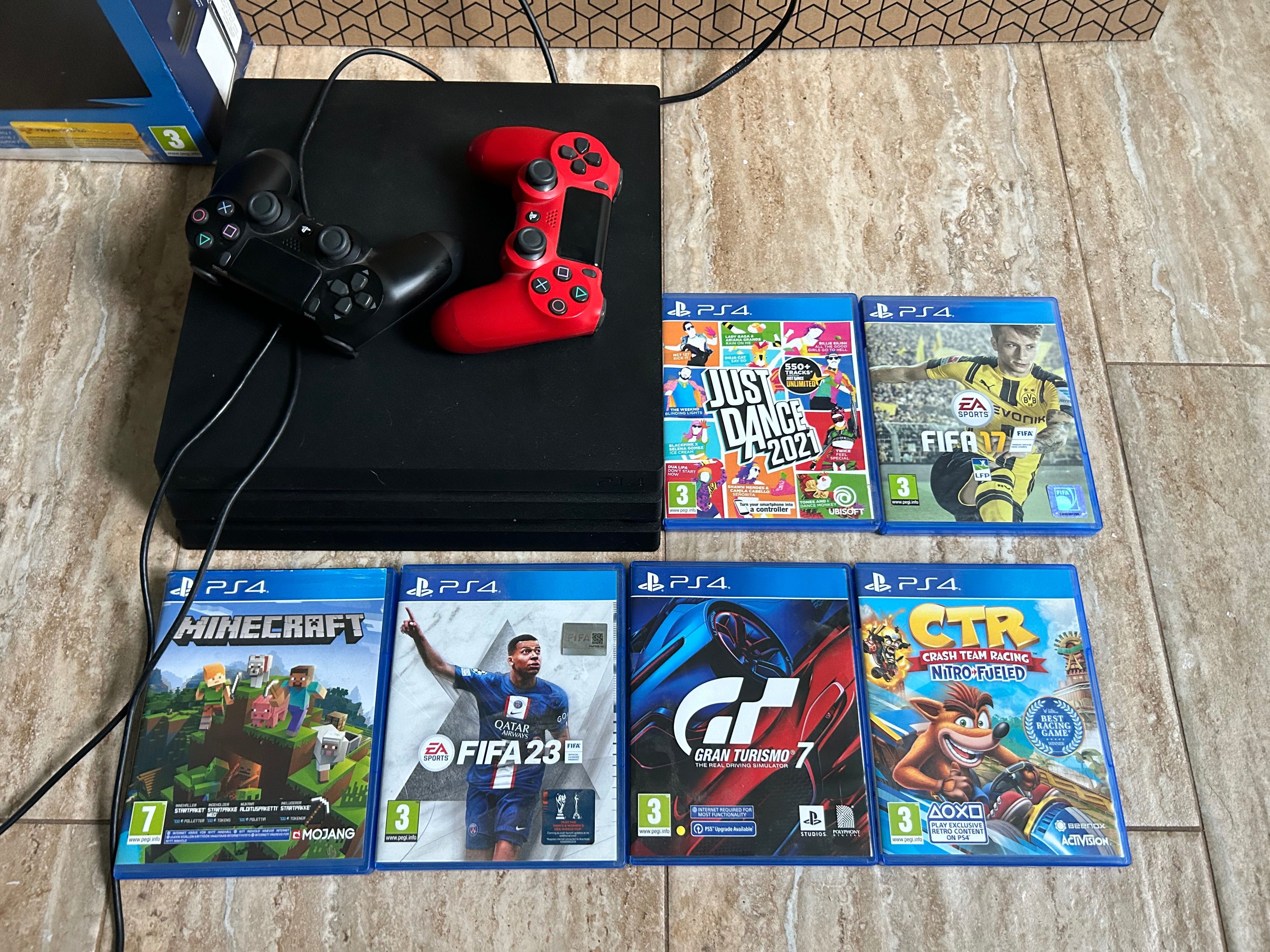 PlayStation Pro 1 TB + 2 controllere originale + 6 jocuri