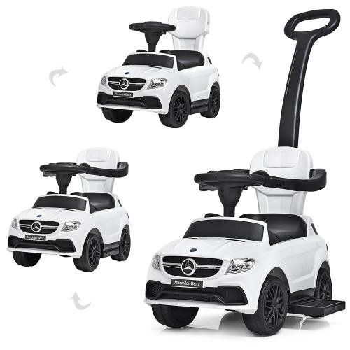 Masinuta cu maner pentru copii 3 in 1 Mercedes GL63 AMG PREMIUM #Alb