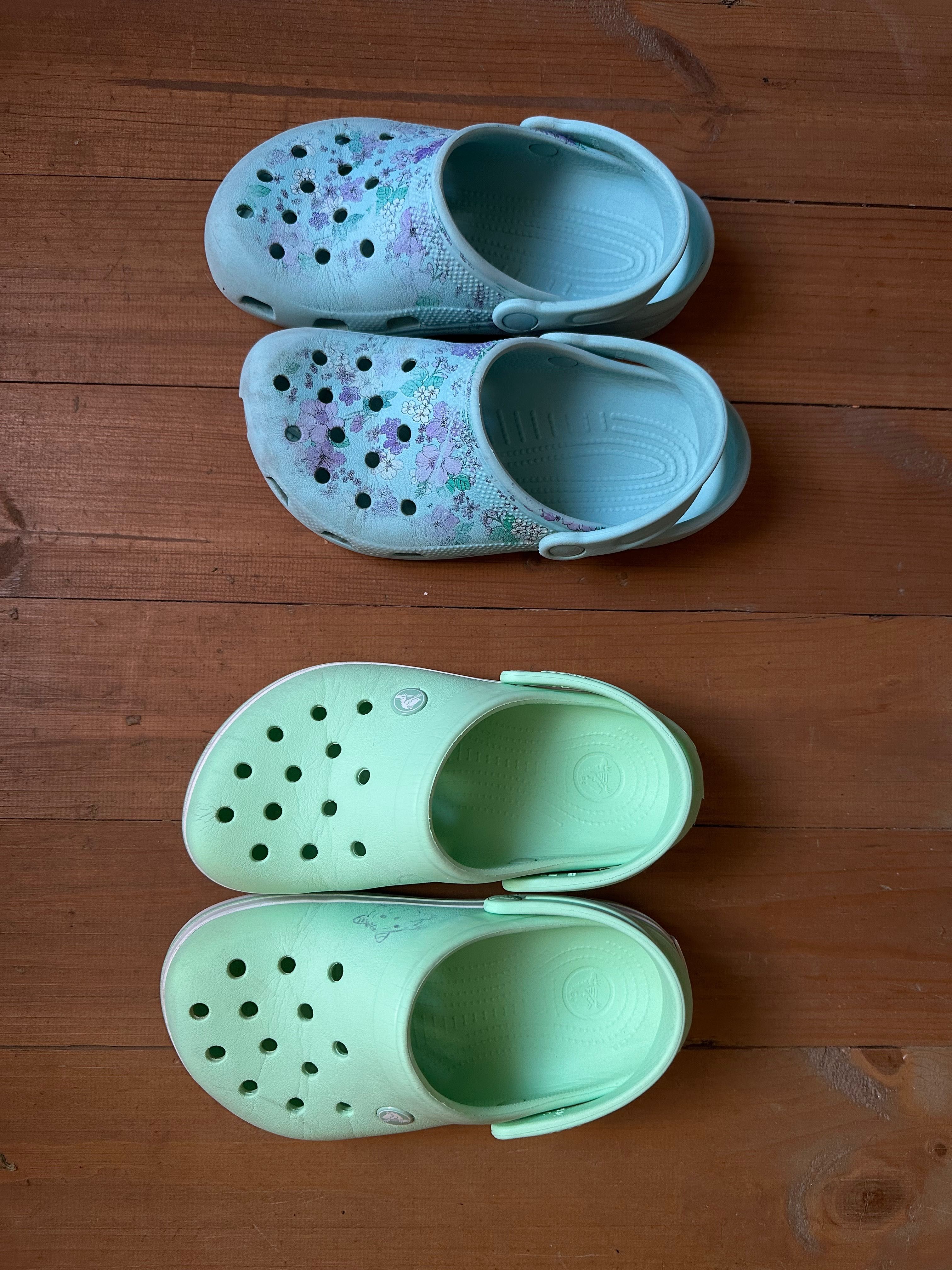 Crocs j3 за момиче цвят мента + сини като подарък