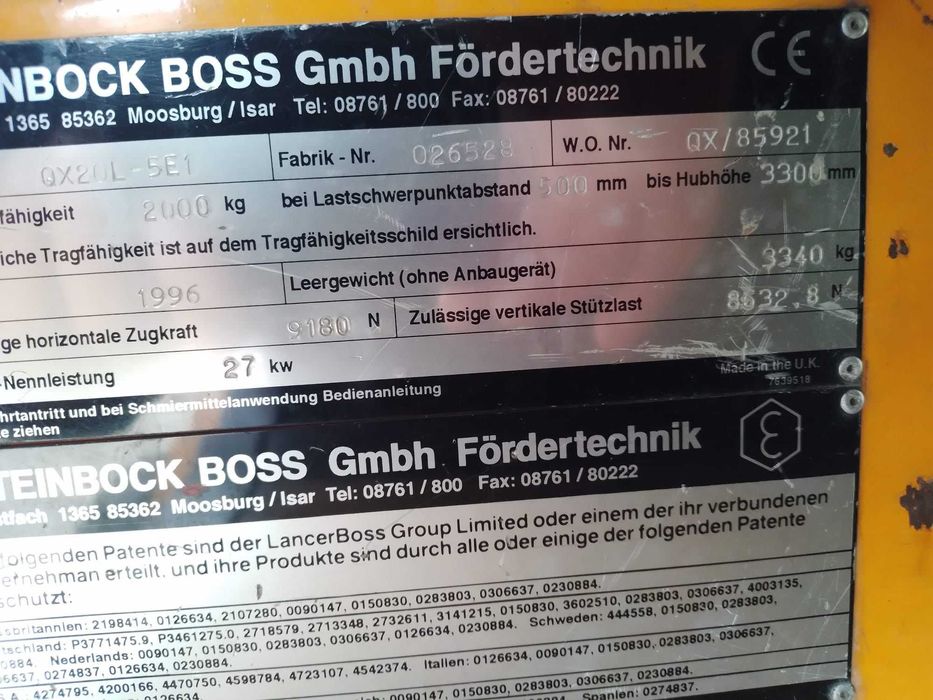 Vand stivuitor Steinbock QX20 recent adus