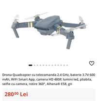 Drona Quadcopter cu telecomanda 2.4 GHz, 3.7V 600 mAh, WiFi Smart App