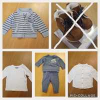 Бебе- блузки, ризи, комплекти, жилетка, обувки 6-9 месеца