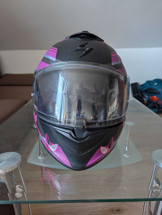 Каска Scorpion EXO-1400 AIR GAIA Matt Black Pink – Чисто Нова!