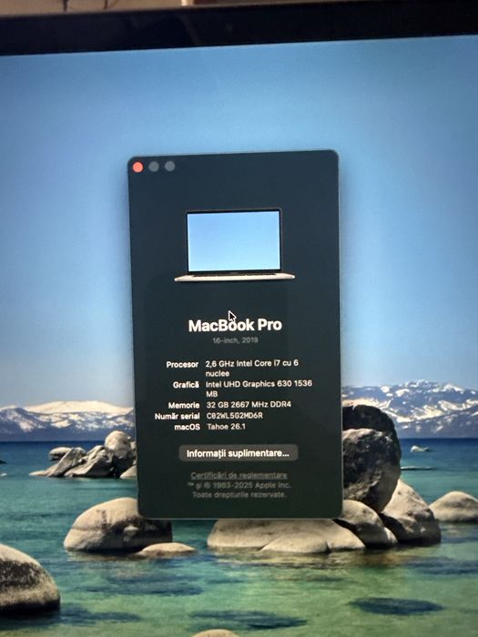 Laptop Apple Macbook Pro 16’ i7 32 gb 2019