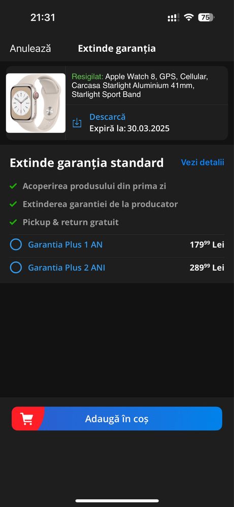Apple watch 8 gps cellular garantie