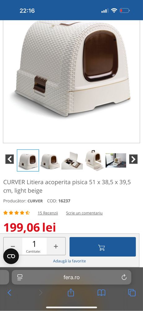 Litiera acoperita pisica