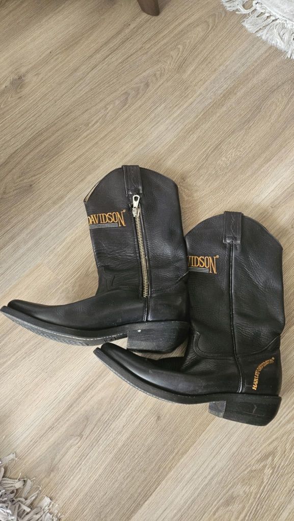 Каубойки мъжки ботуши от естествена кожа. Harley Davidson