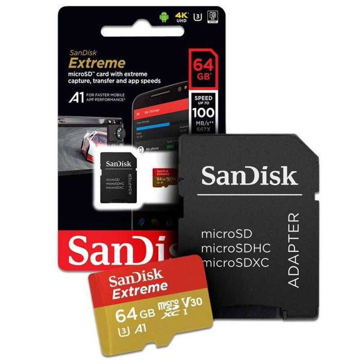 SanDisk Micro SD, 64GB Extreme, НОВА