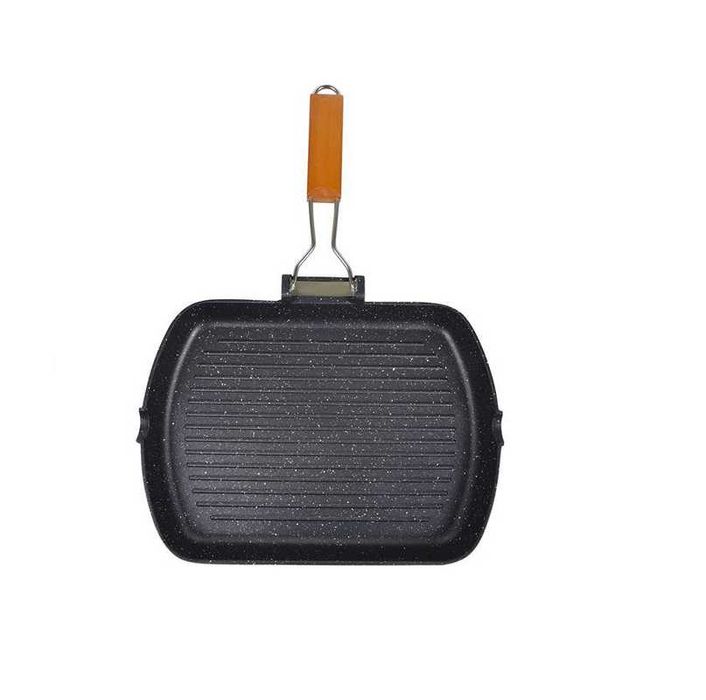 Грил тиган с незалепващо покритие Mercado Trade, Сгъваема дръжка