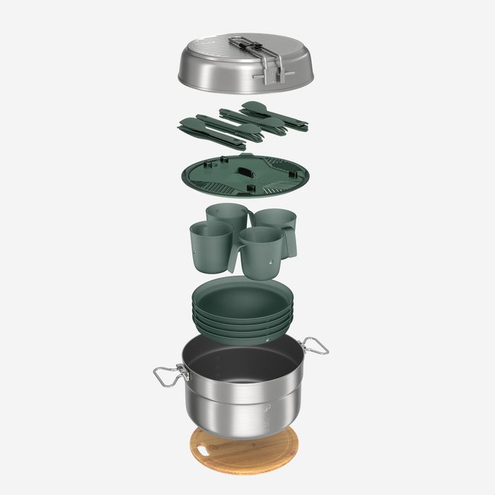 Set de gătit 500 camping din inox + - produs resigilat Decathlon