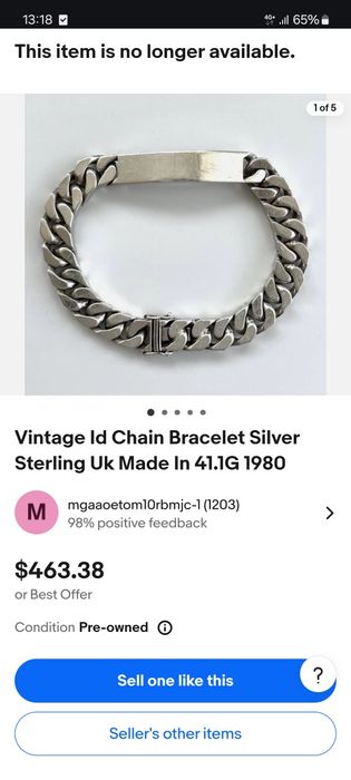 Bratara argint Cuban cu placuta 45 grame