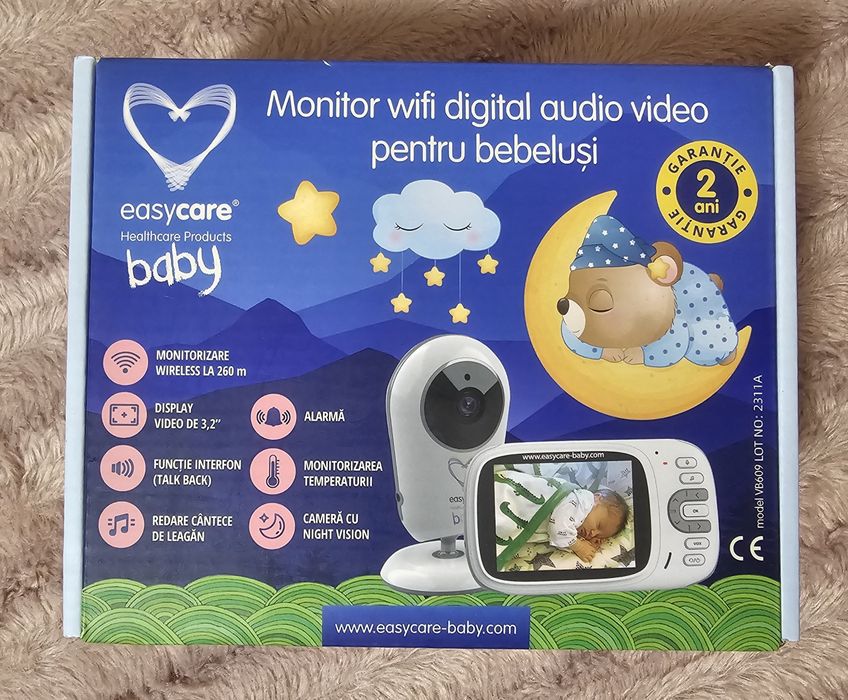 Monitor wifi digital audio video Easycare Baby pentru bebelusi model V